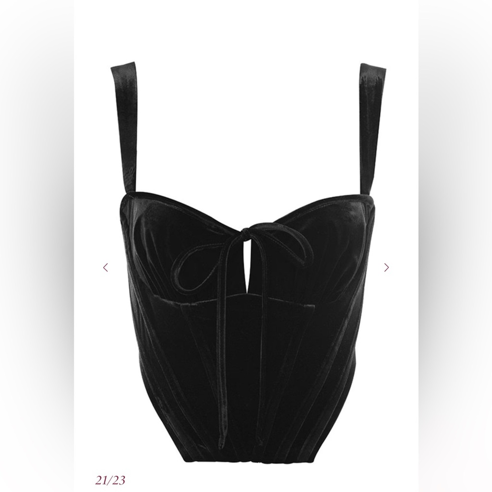 House of CB Aayla Black Velvet Women's Cupped Corset Top size L
